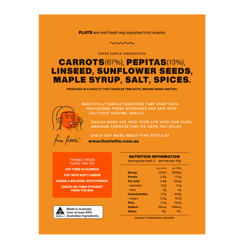 Carrot & Pepita Flats - Healthy Snacks