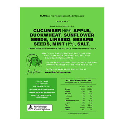 Cucumber & Mint Flats - Healthy Snacks